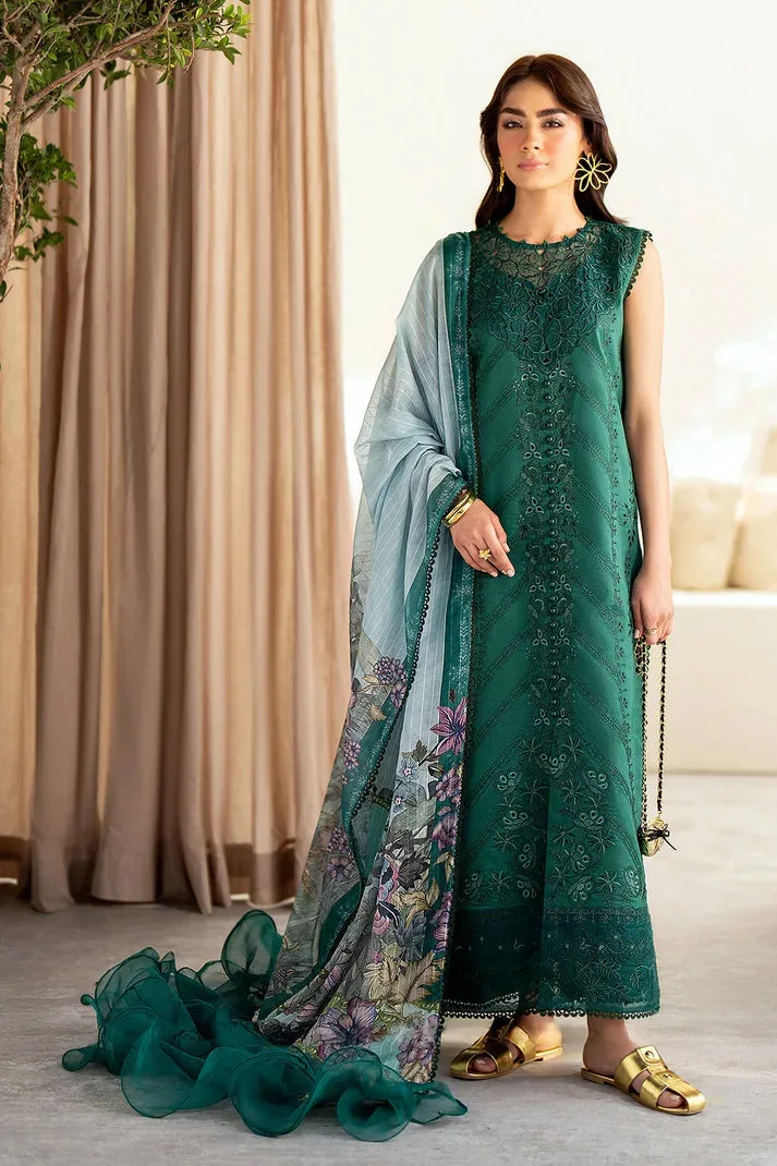 Luxe Eid Lawn 24 Green Organza – view 4 – Poshaq