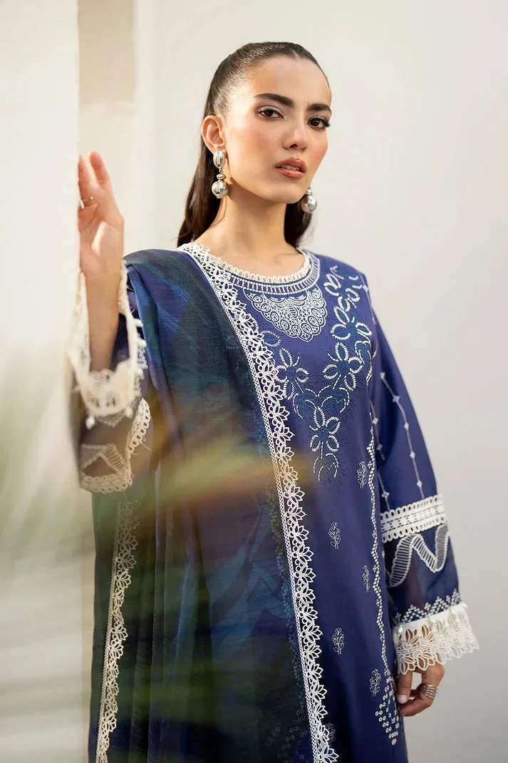Luxe Eid Lawn 24 Blue Organza – view 3 – Poshaq