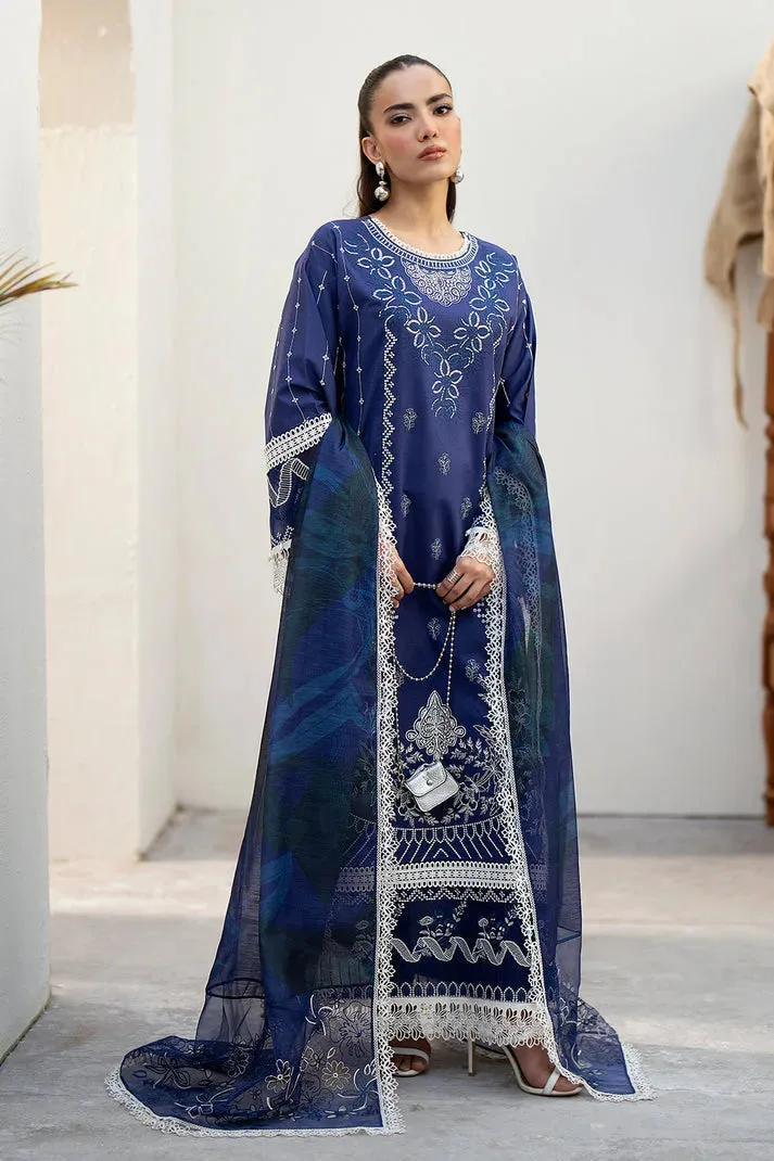 Luxe Eid Lawn 24 Blue Organza – view 5 – Poshaq