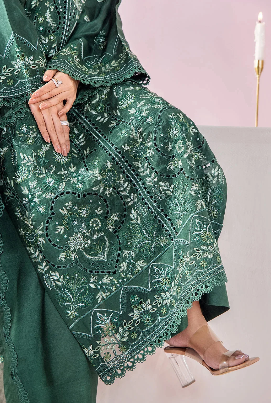 EID EDIT'26 Green Raw Silk – view 4 – Poshaq