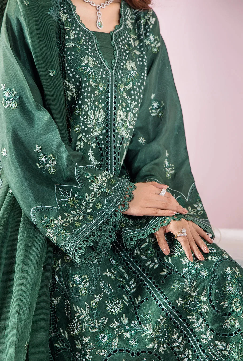 EID EDIT'26 Green Raw Silk – view 6 – Poshaq