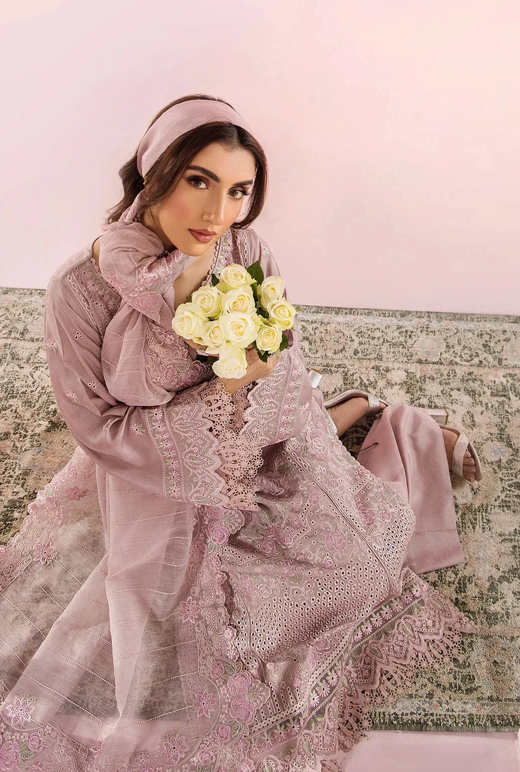 EID EDIT'26 Lilac Raw Silk – view 3 – Poshaq