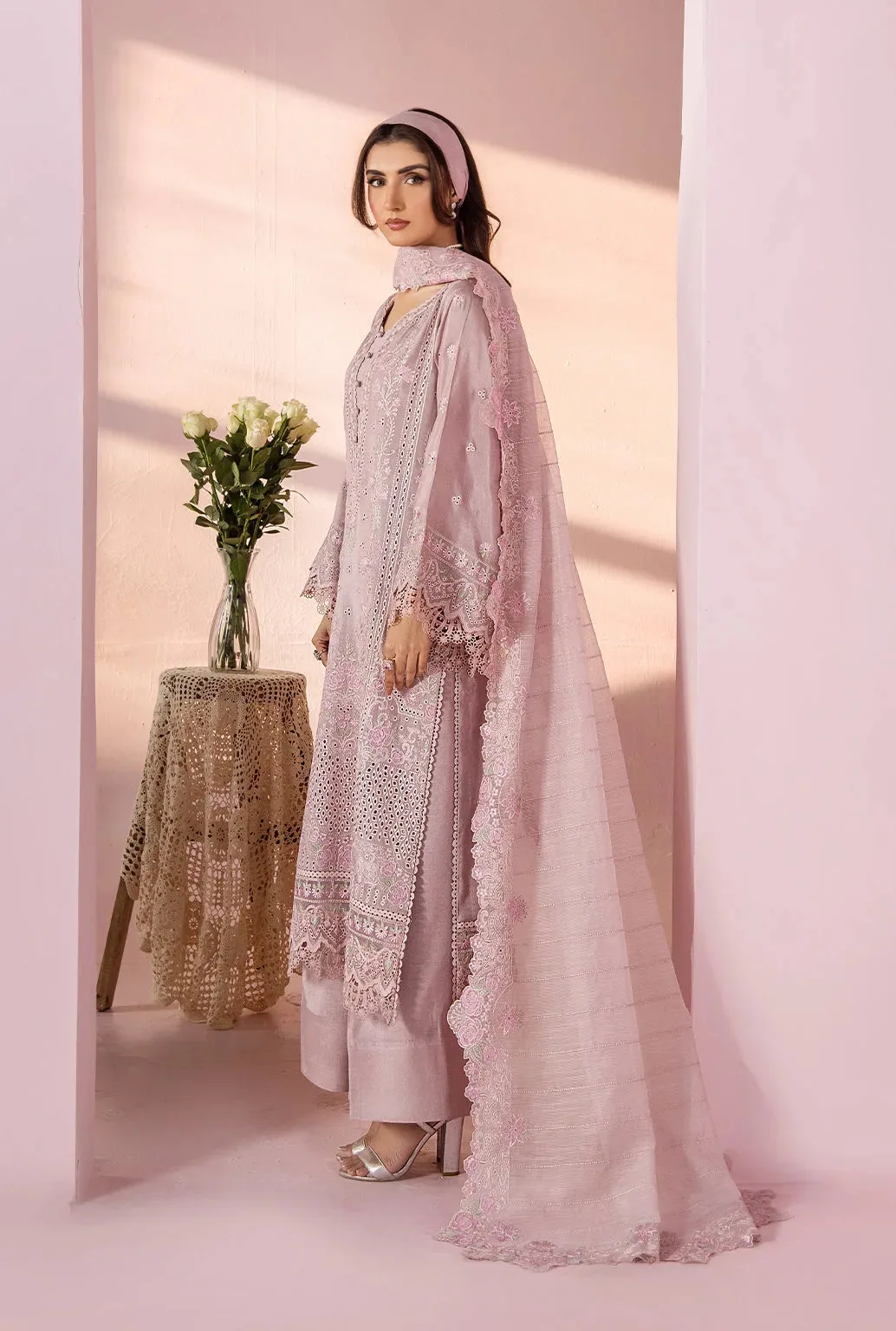 EID EDIT'26 Lilac Raw Silk – view 4 – Poshaq