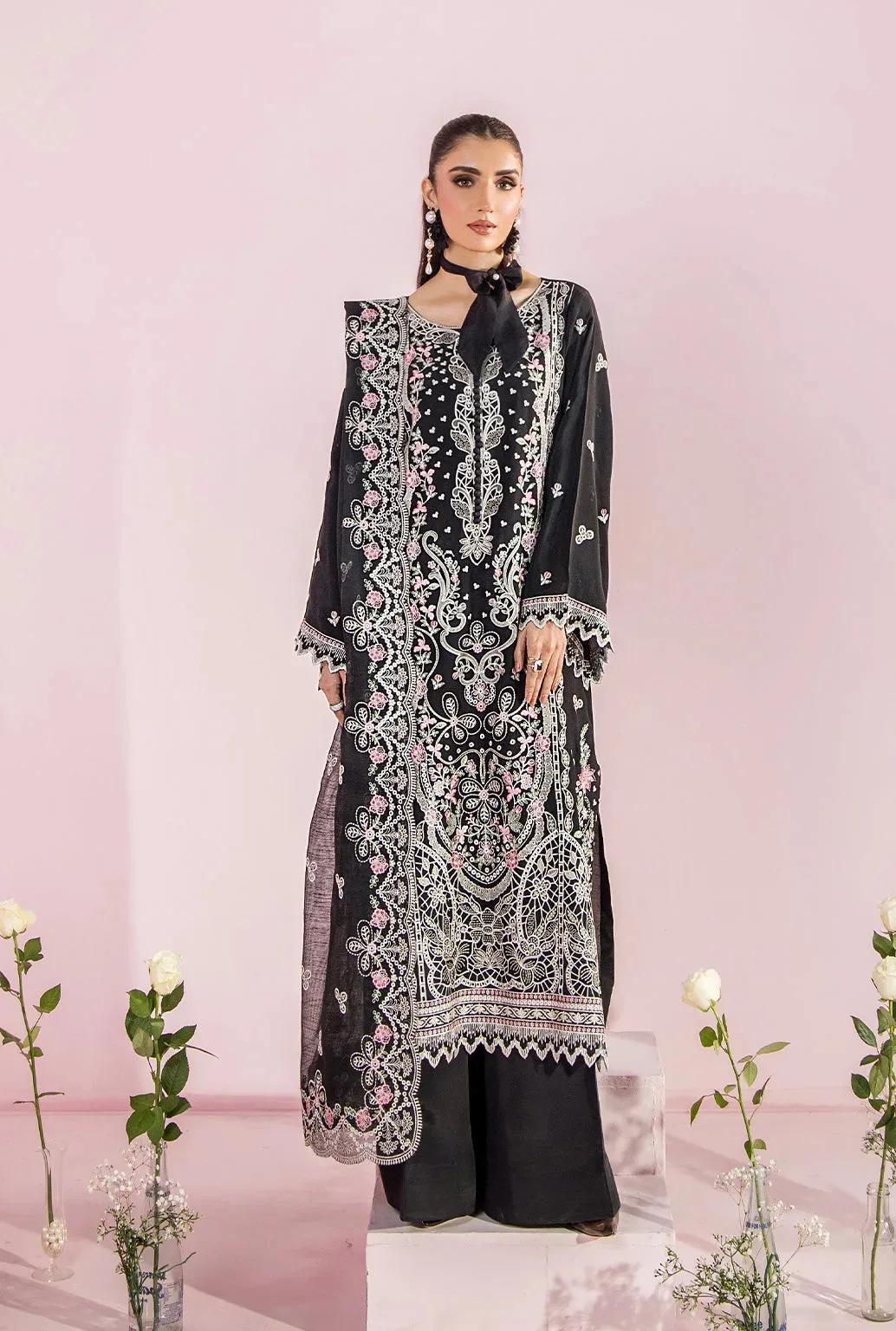 EID EDIT'26 Black Raw Silk – view 3 – Poshaq