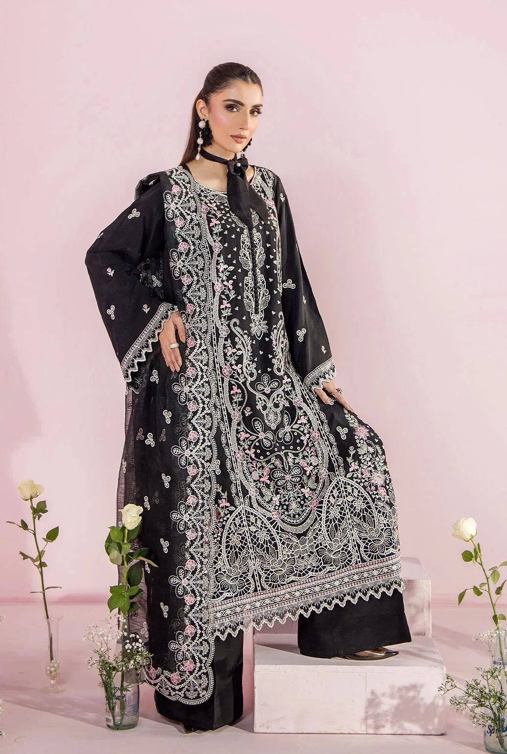 EID EDIT'26 Black Raw Silk – view 5 – Poshaq