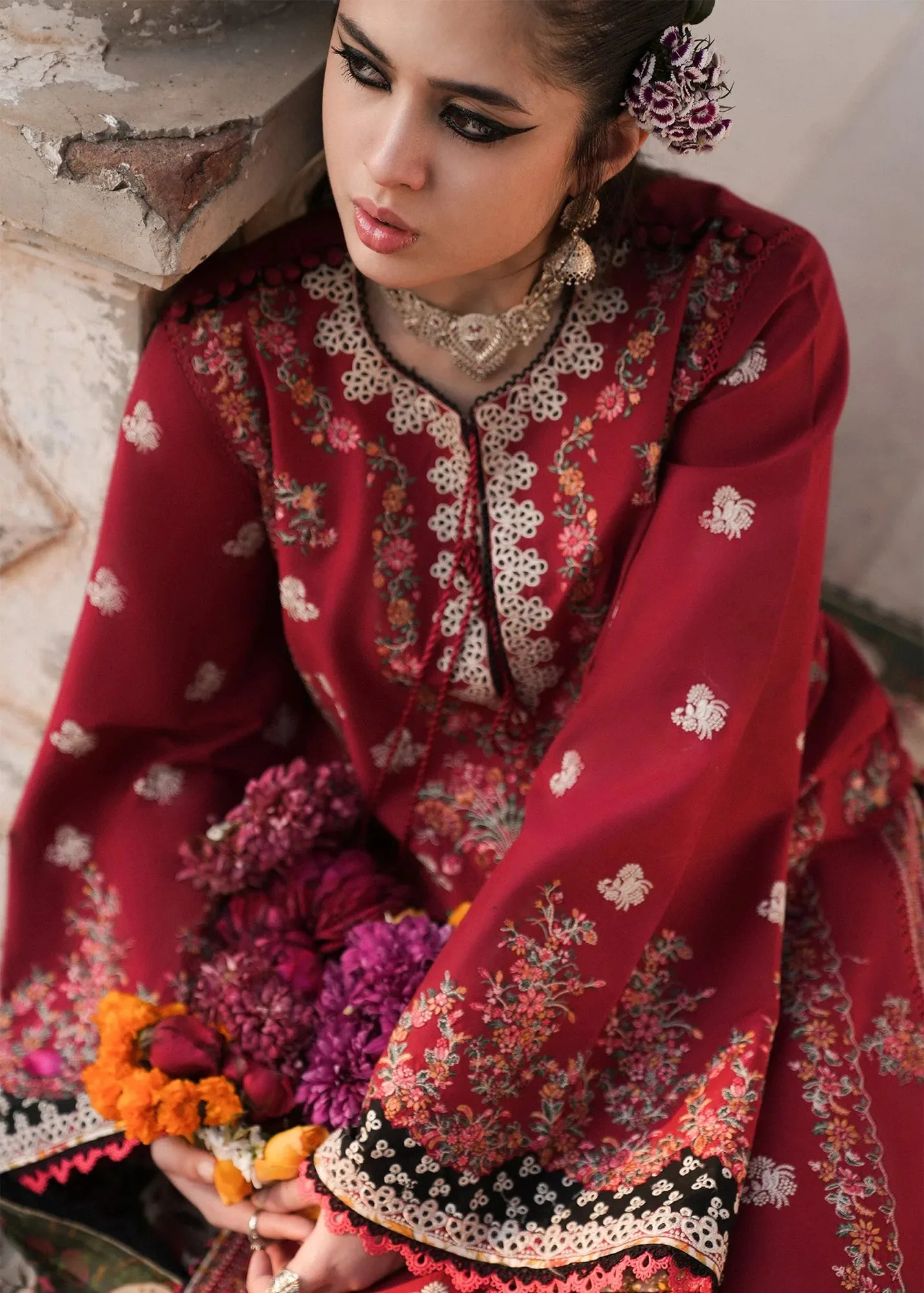 Red Chiffon – view 3 – Poshaq