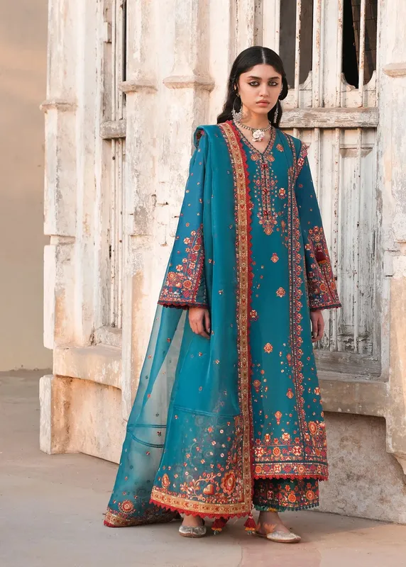 Teal Organza – view 1 – Poshaq