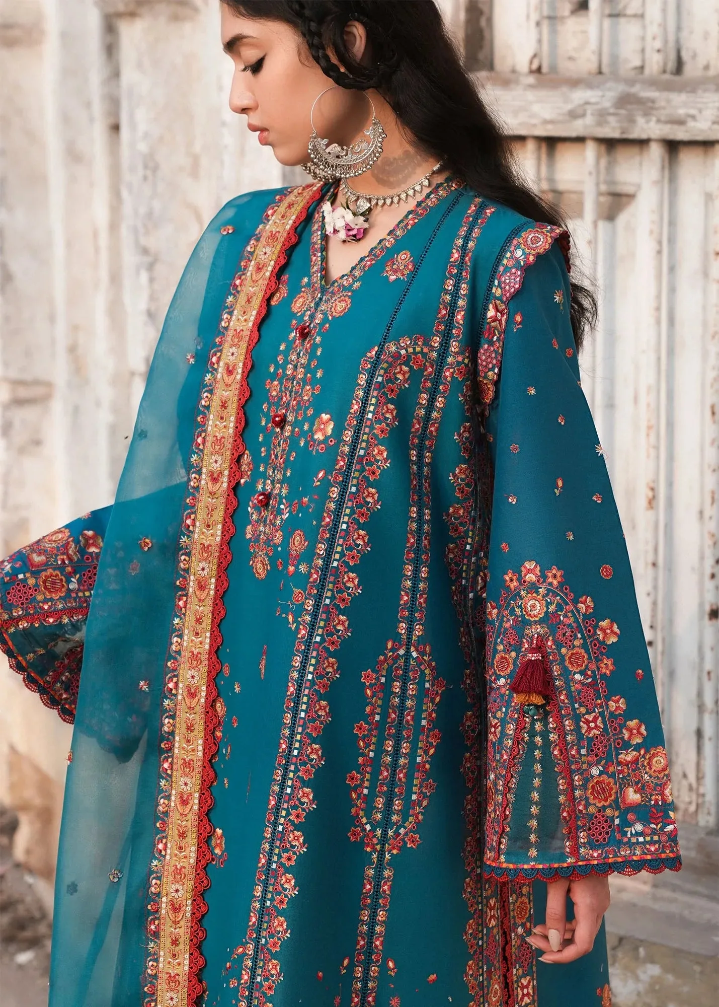 Teal Organza – view 3 – Poshaq