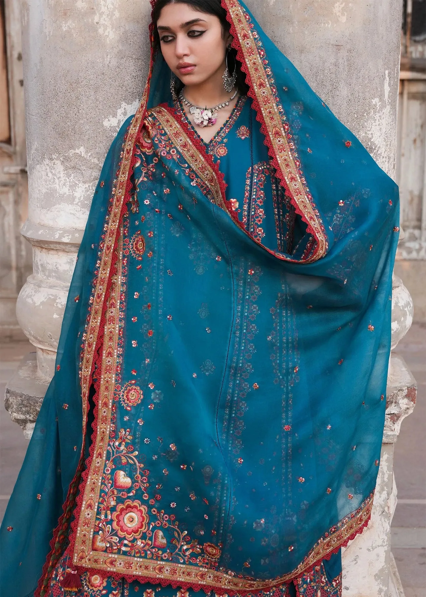 Teal Organza – view 4 – Poshaq