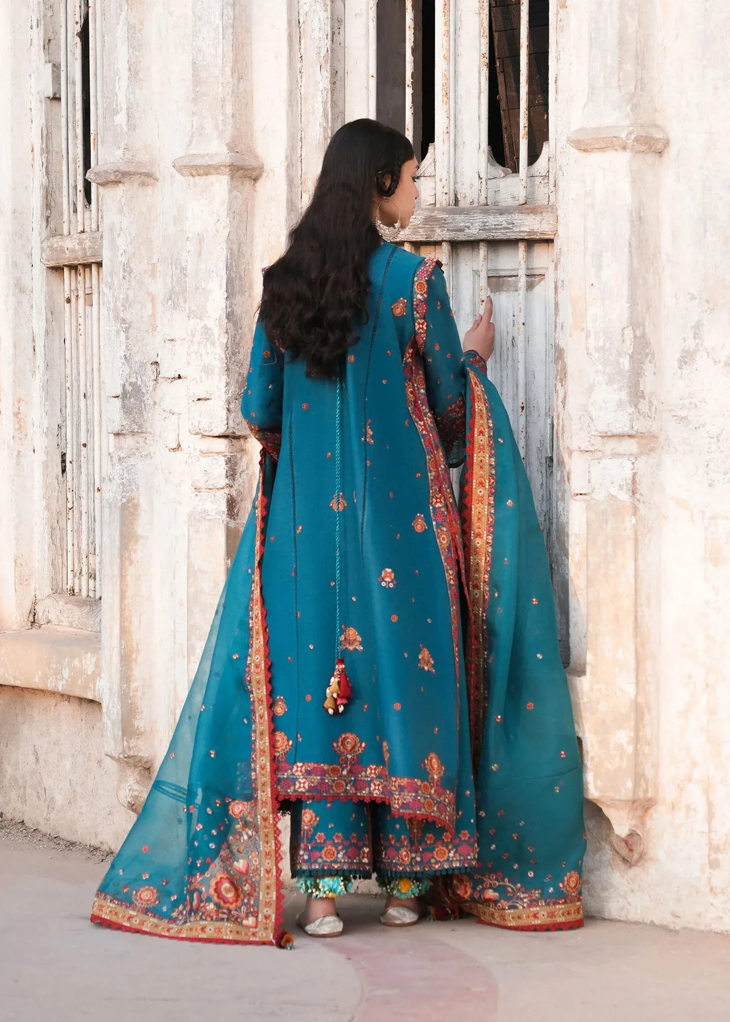 Teal Organza – view 7 – Poshaq