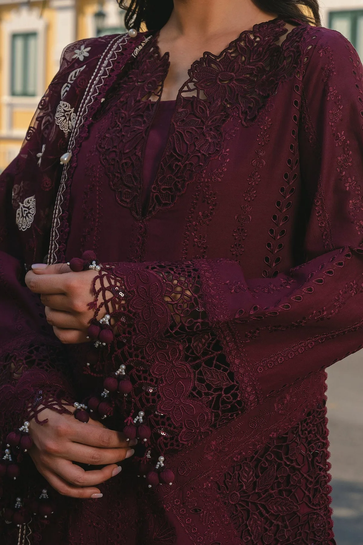 Maroon Organza – view 3 – Poshaq