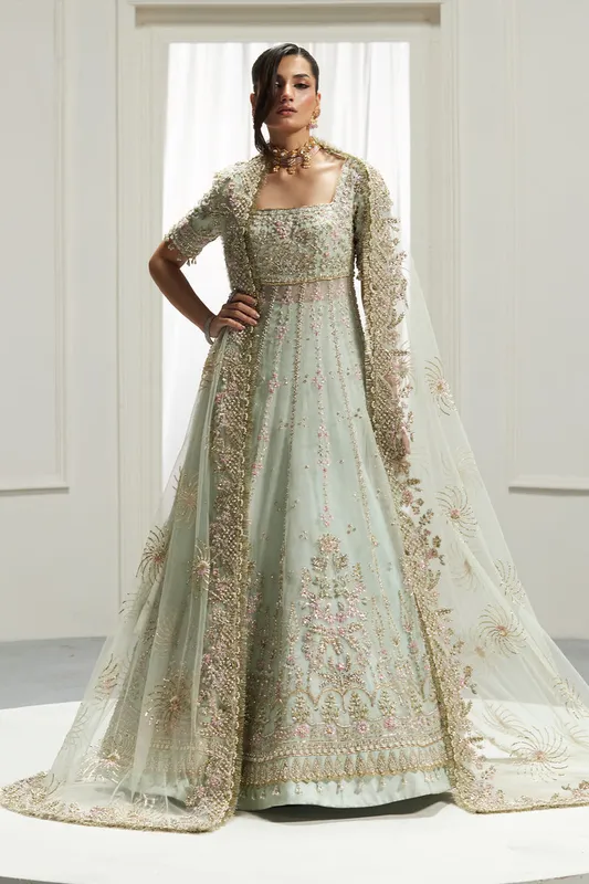 Lolita Bridals Green Raw Silk – view 1 – Poshaq