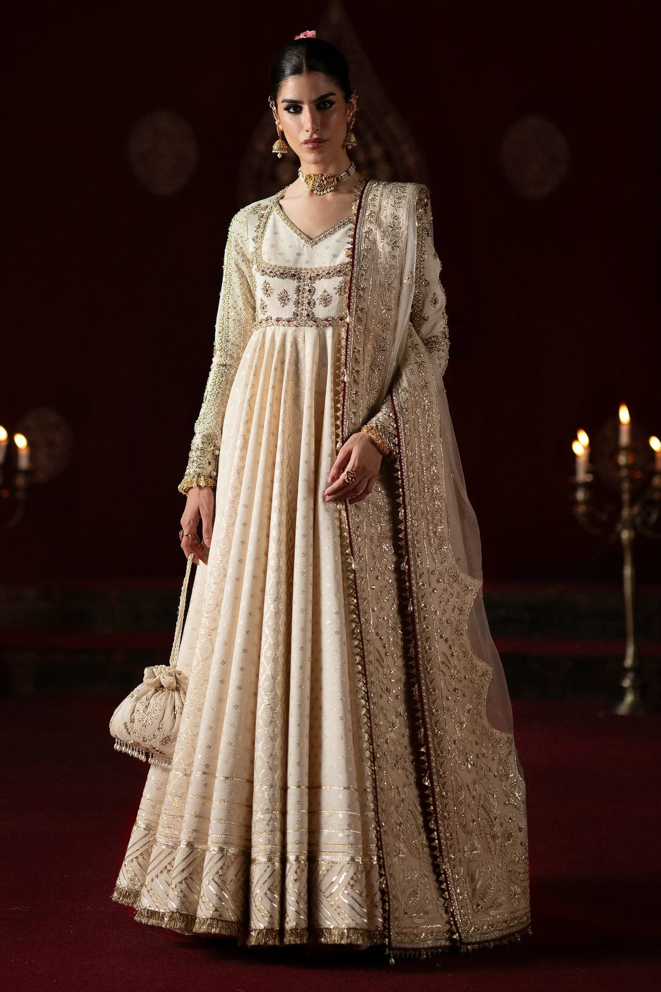 Laavni Formals Off White Organza – view 1 – Poshaq