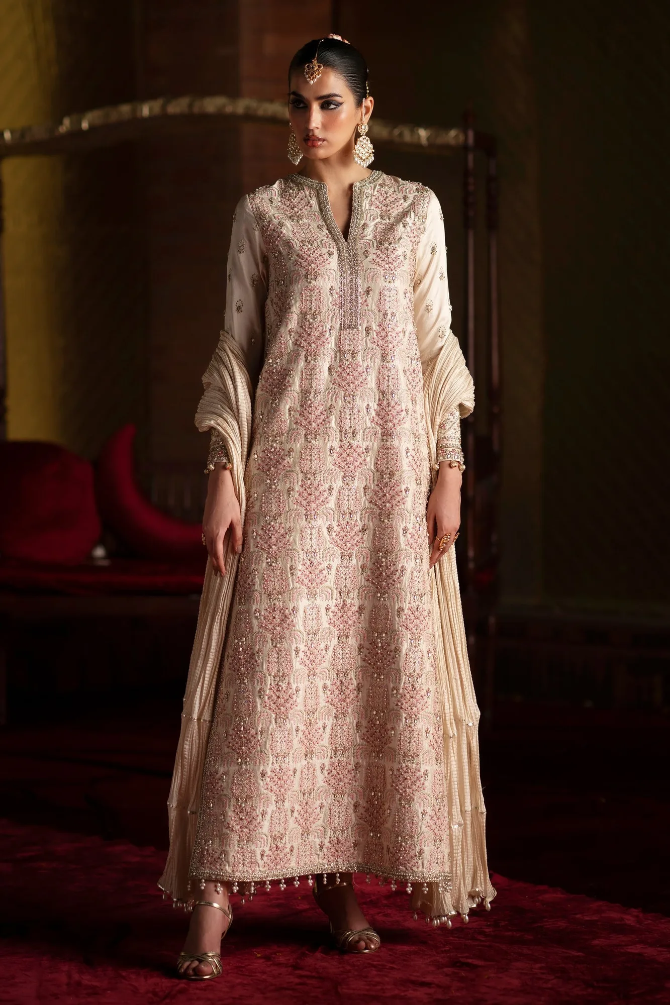 Laavni Formals Ivory Raw Silk – view 1 – Poshaq