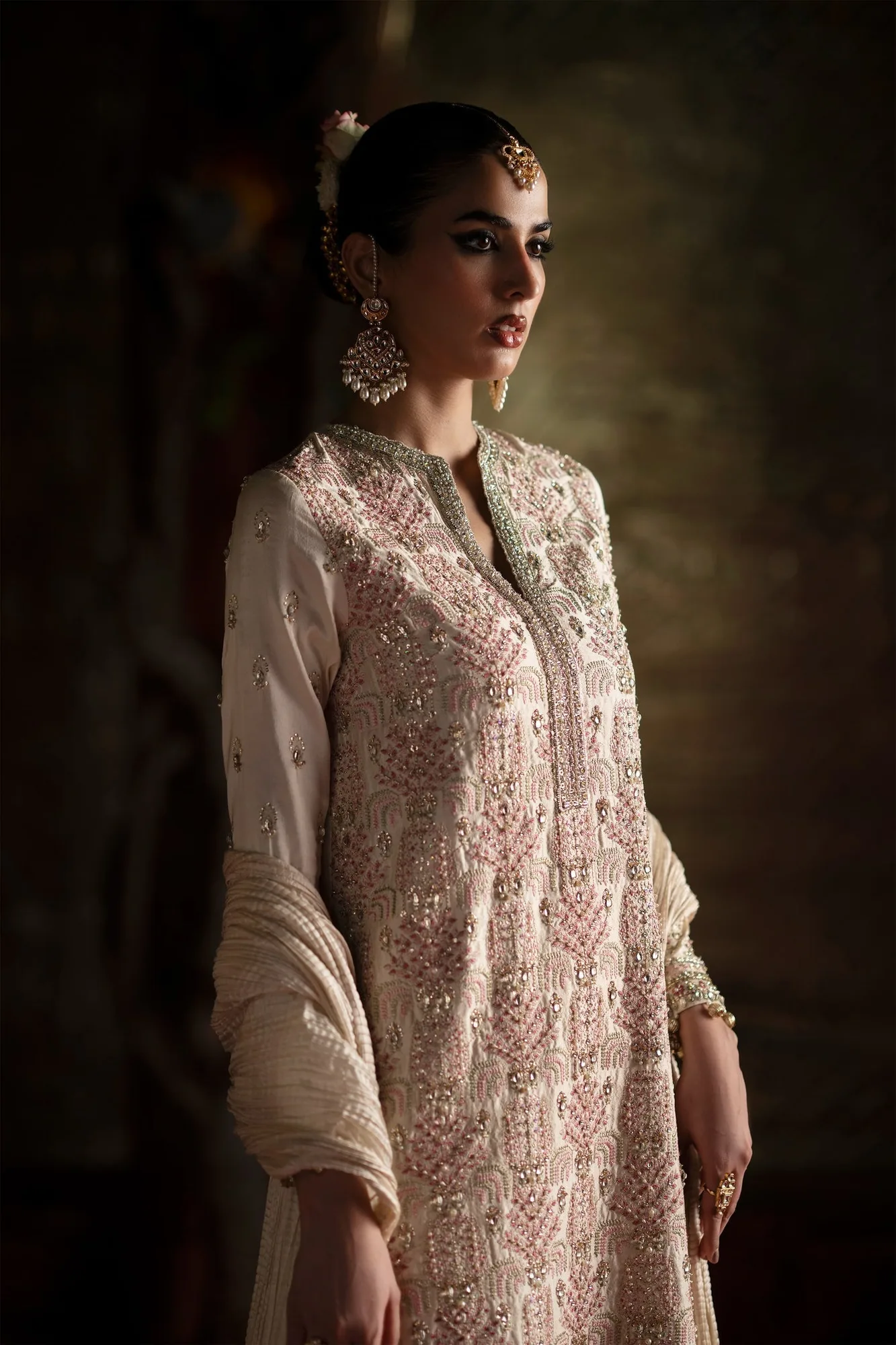 Laavni Formals Ivory Raw Silk – view 3 – Poshaq