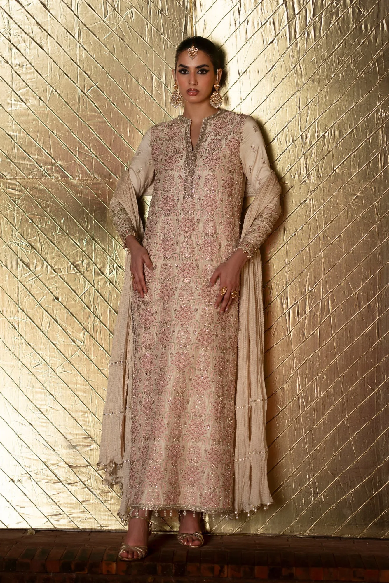 Laavni Formals Ivory Raw Silk – view 4 – Poshaq