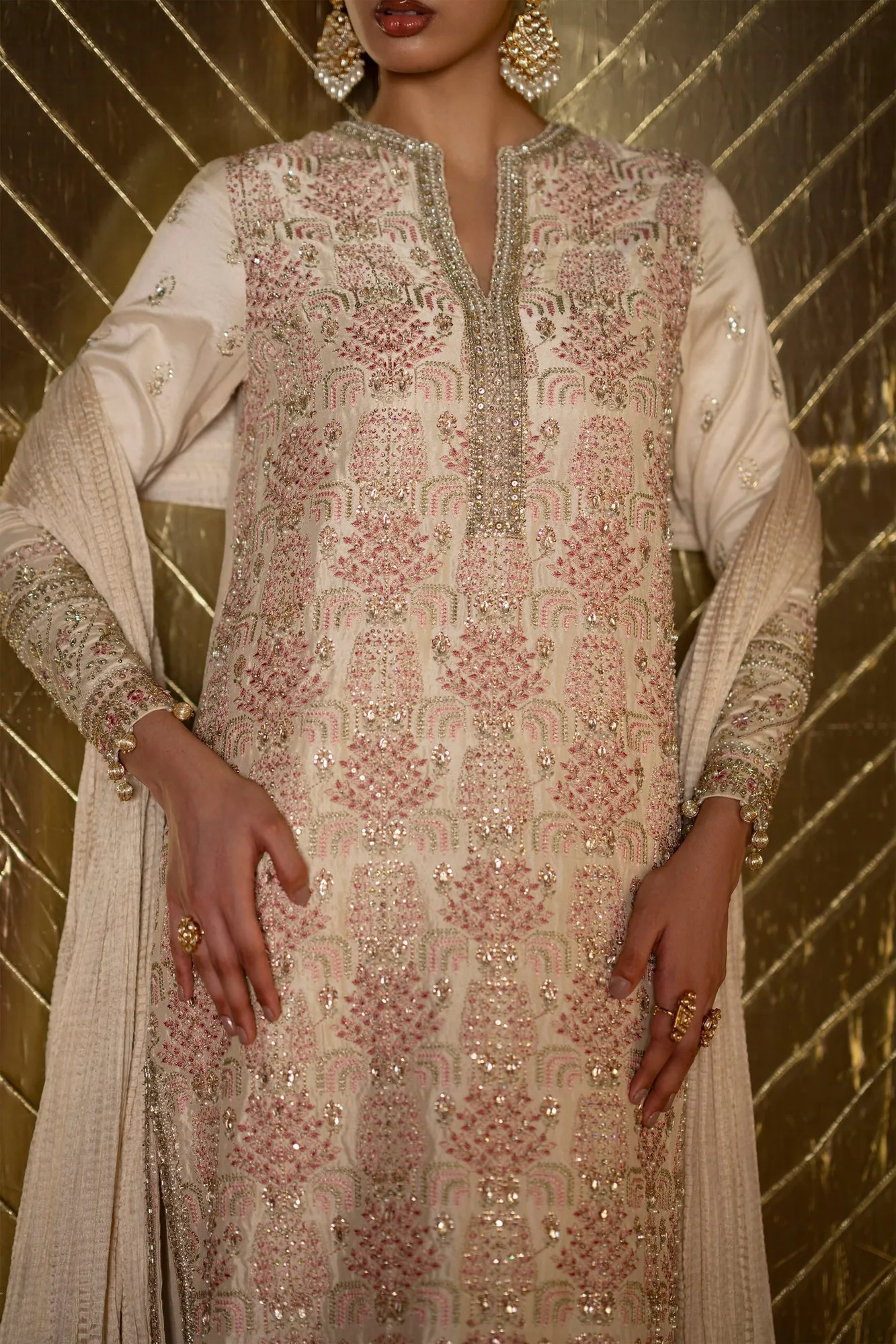 Laavni Formals Ivory Raw Silk – view 8 – Poshaq