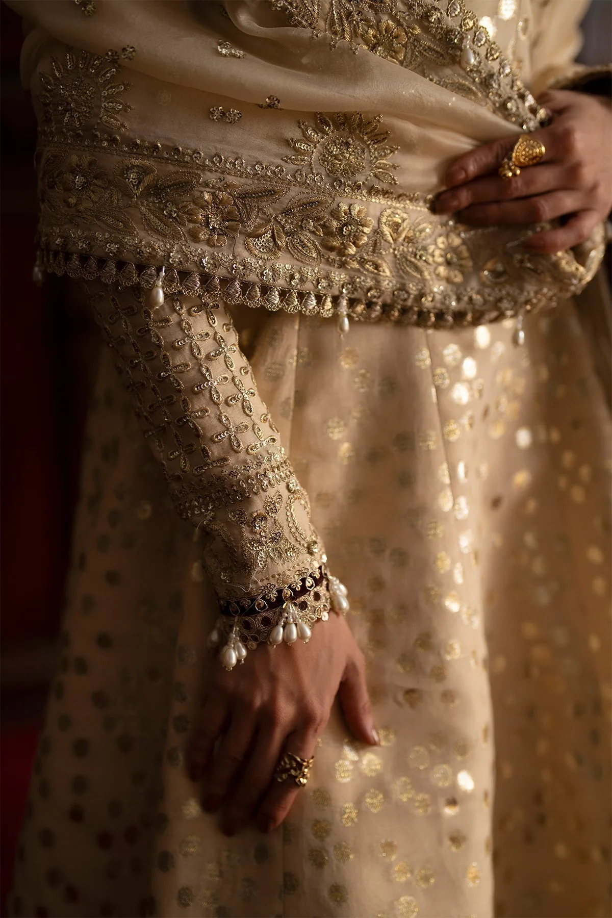 silk Formals Beige Organza – view 4 – Poshaq