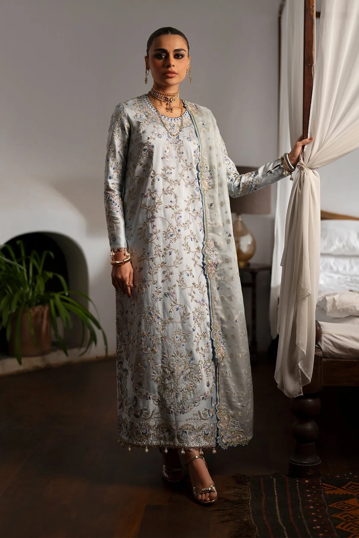 silk Formals Sky Blue Silk – view 1 – Poshaq