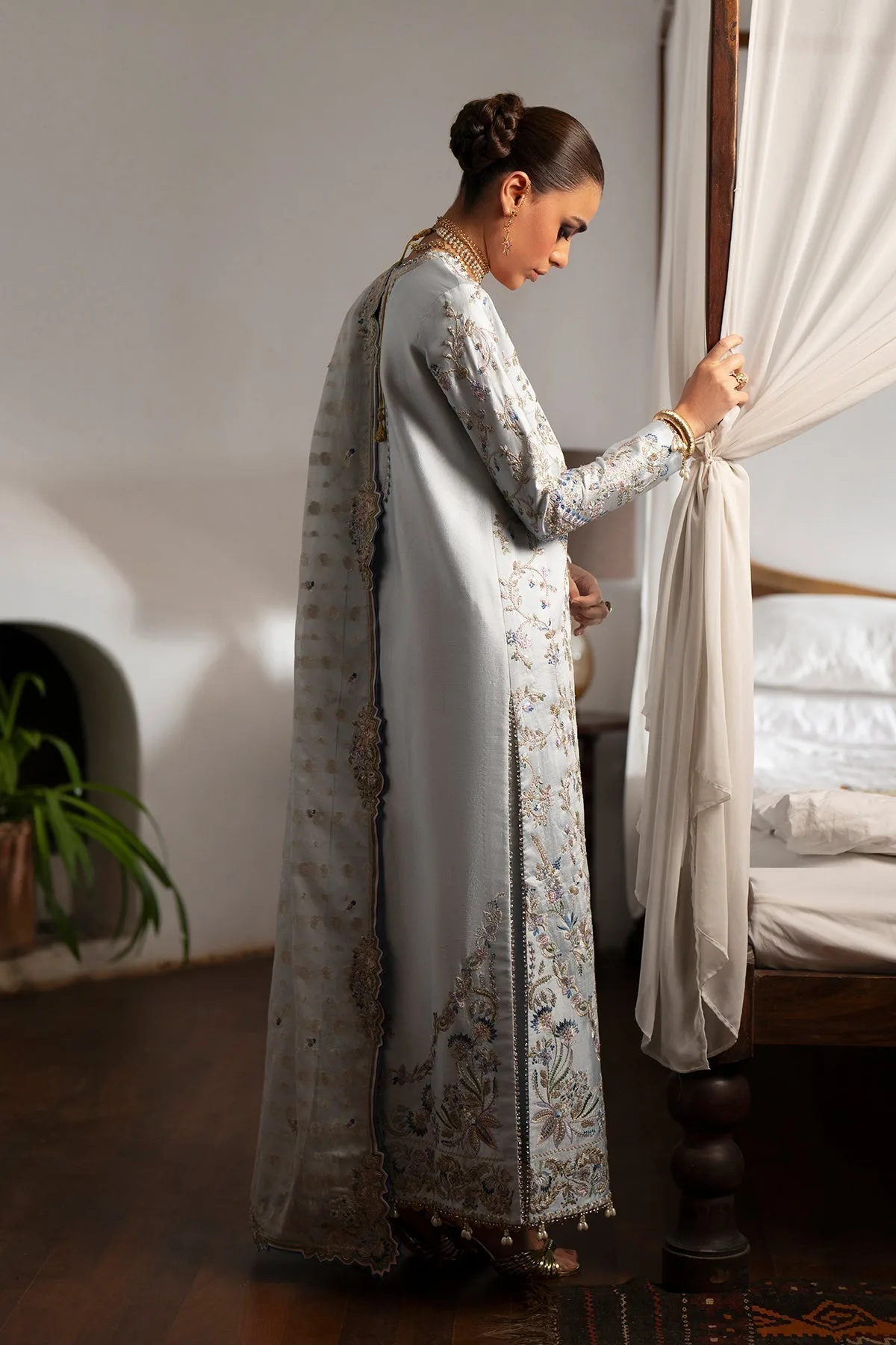 silk Formals Sky Blue Silk – view 2 – Poshaq