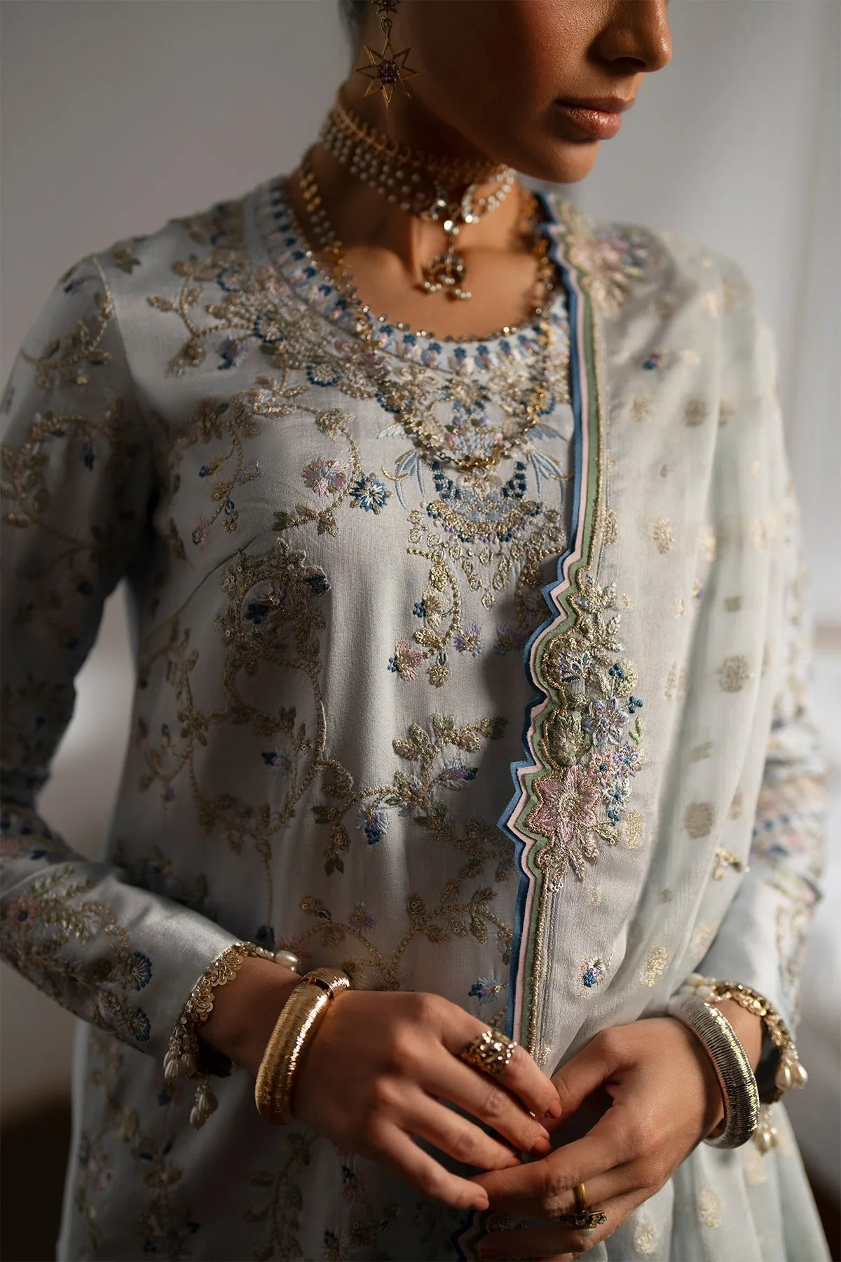 silk Formals Sky Blue Silk – view 4 – Poshaq