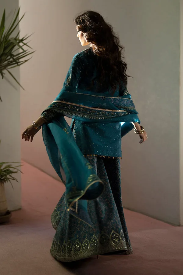 silk Formals Teal Organza – view 2 – Poshaq