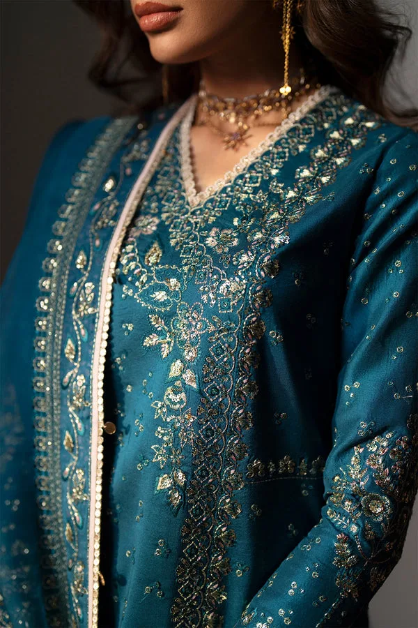 silk Formals Teal Organza – view 3 – Poshaq