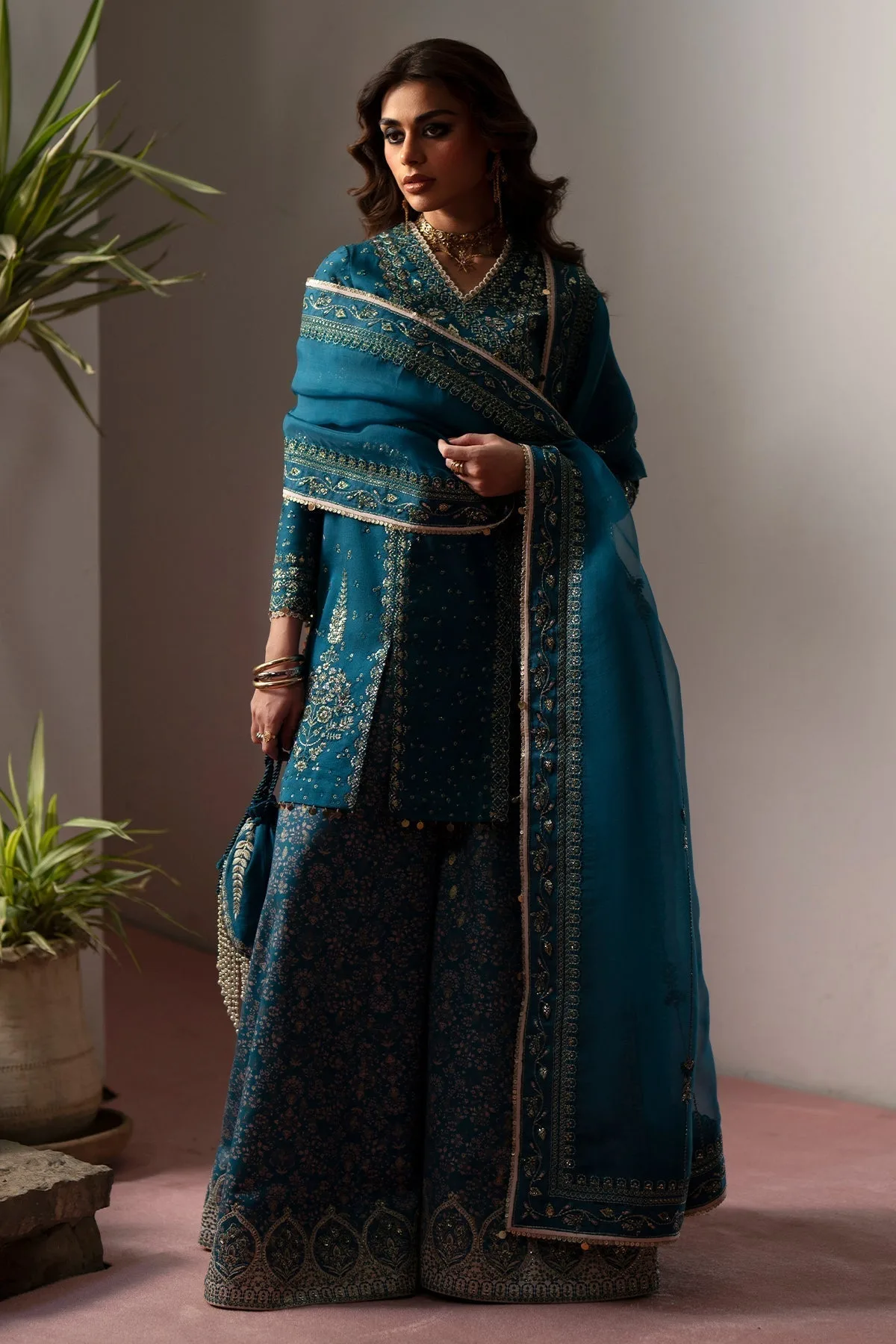silk Formals Teal Organza – view 5 – Poshaq