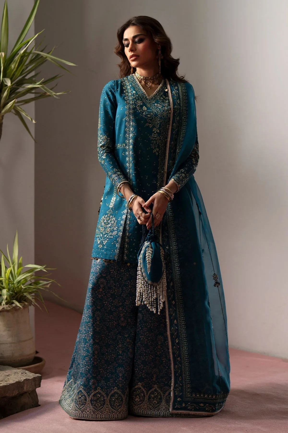 silk Formals Teal Organza – view 6 – Poshaq