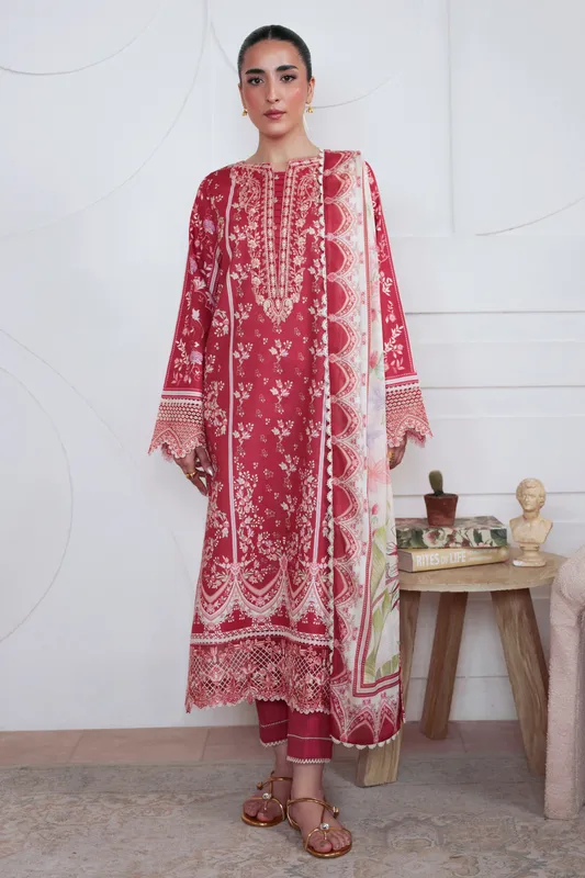 Aabyaan Print Luxe 26 Wine Dobby – view 1 – Poshaq