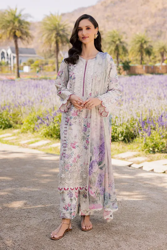 Aabyaan Shezlin Chikankari Eid Edit 26 Off White Chiffon – view 1 – Poshaq