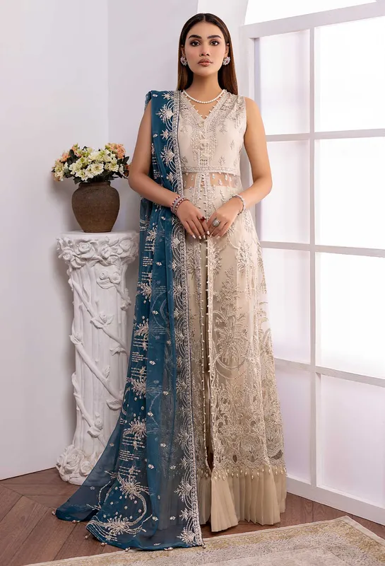 Adans Libas Luxury Collection Off White Raw Silk – view 1 – Poshaq