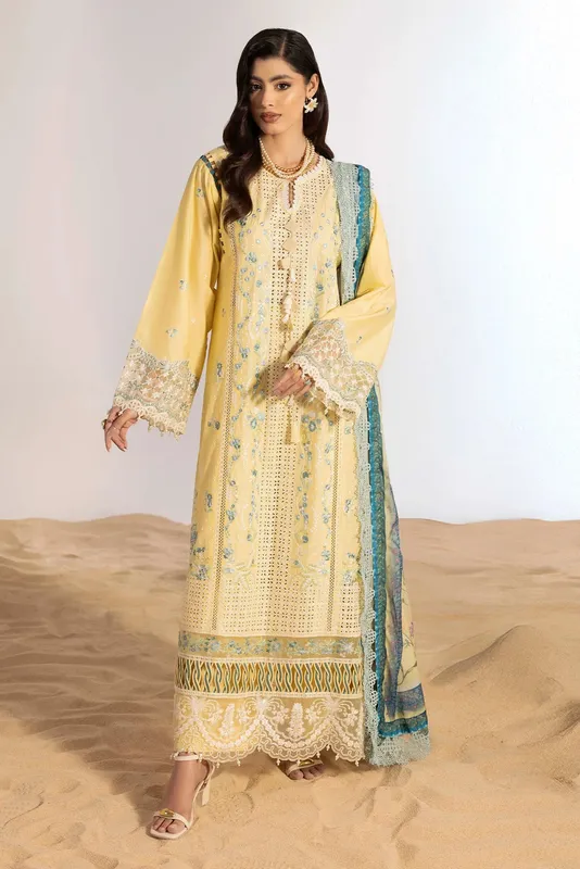 Adans Libas Adans Masakali Lemon Yellow Organza – view 1 – Poshaq
