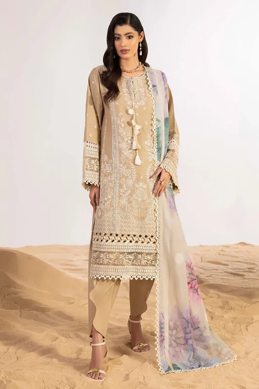 Adans Libas Adans Masakali Beige Organza – view 1 – Poshaq
