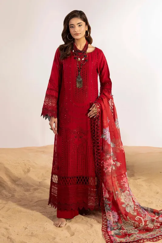 Adans Libas Adans Masakali Blood Red Organza – view 1 – Poshaq