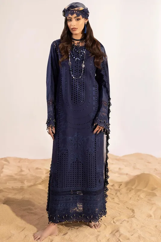 Adans Libas Adans Masakali Dark Blue Organza – view 1 – Poshaq