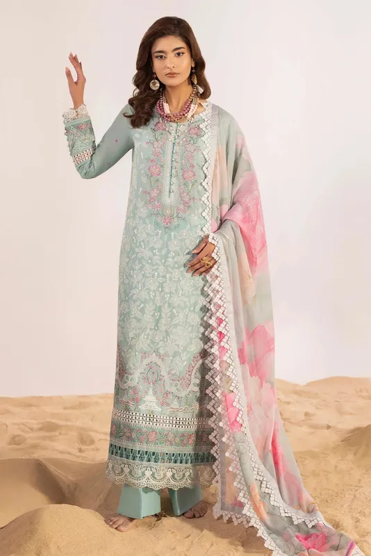 Adans Libas Adans Masakali Ice Blue Organza – view 1 – Poshaq