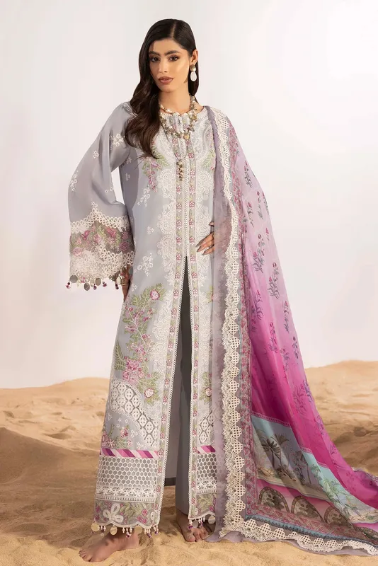 Adans Libas Adans Masakali Pastel Gray Organza – view 1 – Poshaq