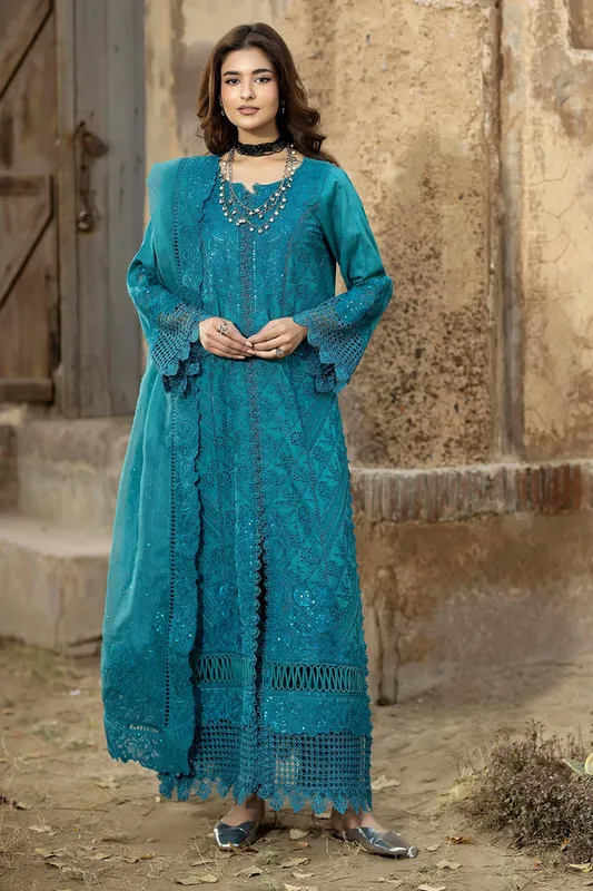 Adans Libas Adans Tradition Teal Blue Cotton – view 1 – Poshaq