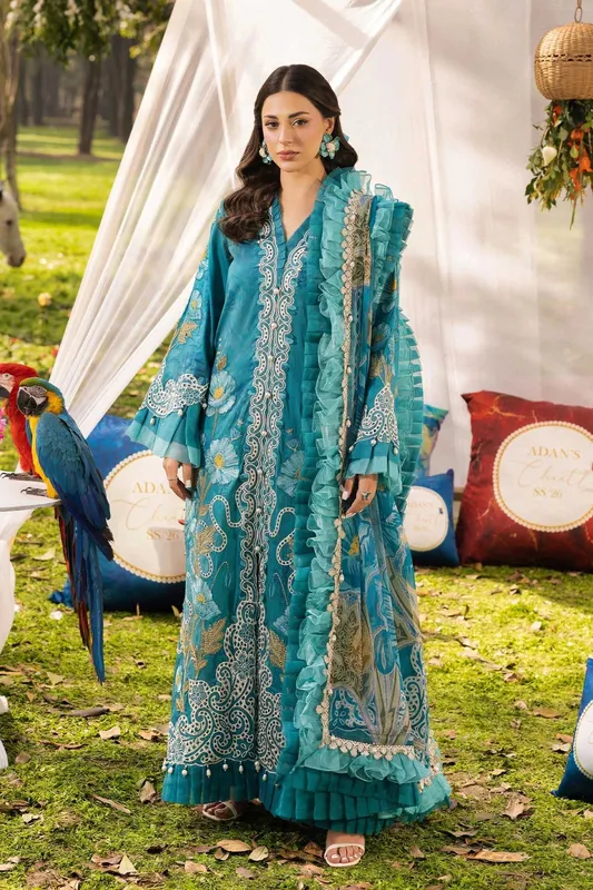 Adans Libas Chantelle 26 Dark Teal Chiffon – view 1 – Poshaq