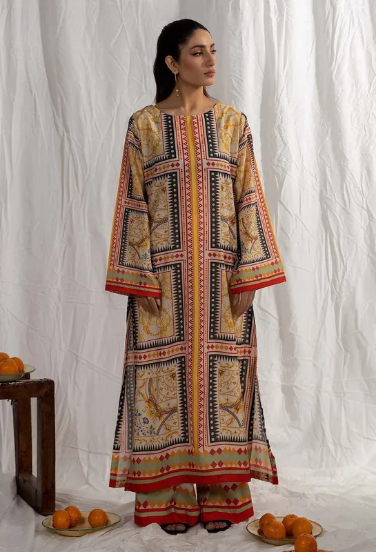 Adans Libas Co Ords Sets Multi Satin – view 1 – Poshaq