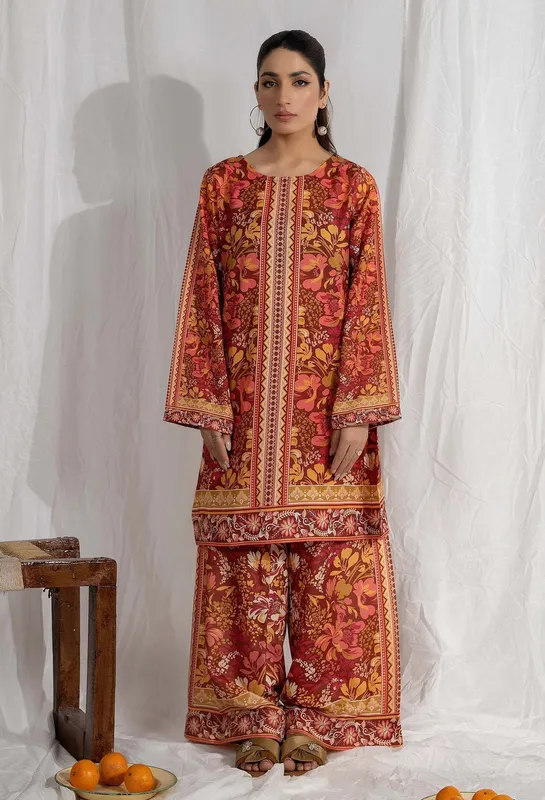 Adans Libas Co Ords Sets Blood Red Satin – view 1 – Poshaq