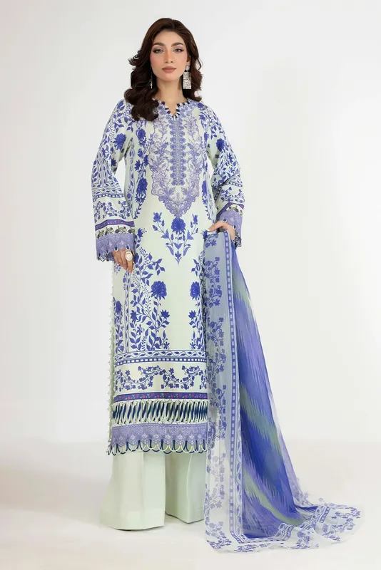 Adans Libas Ethnic Prints Off White Chiffon – view 1 – Poshaq