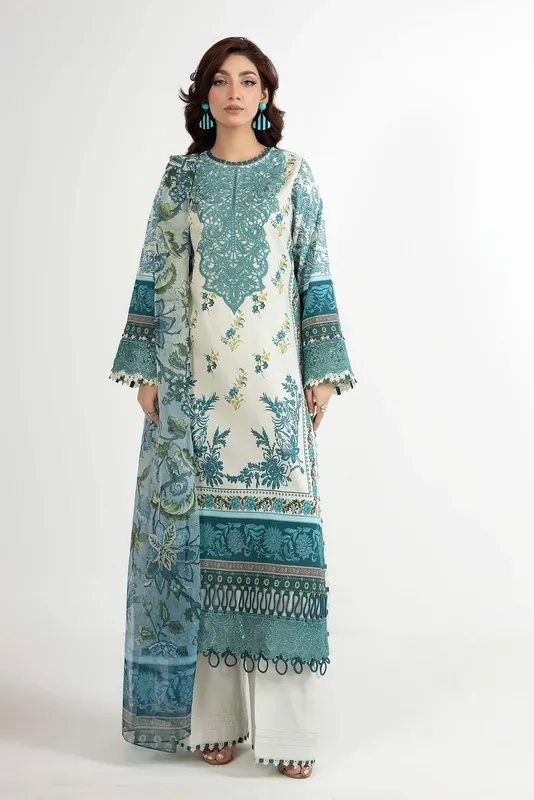 Adans Libas Ethnic Prints Off White Chiffon – view 1 – Poshaq