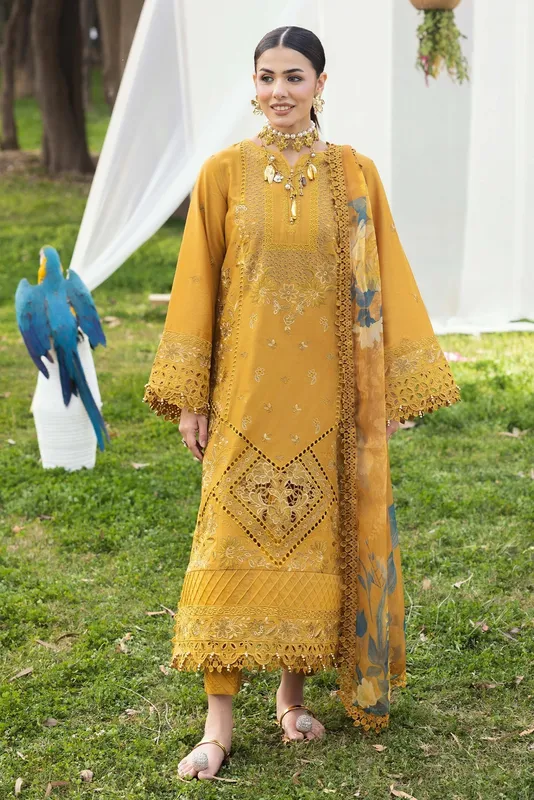 Adans Libas Gardenia 26 Mustard Yellow Chiffon – view 1 – Poshaq
