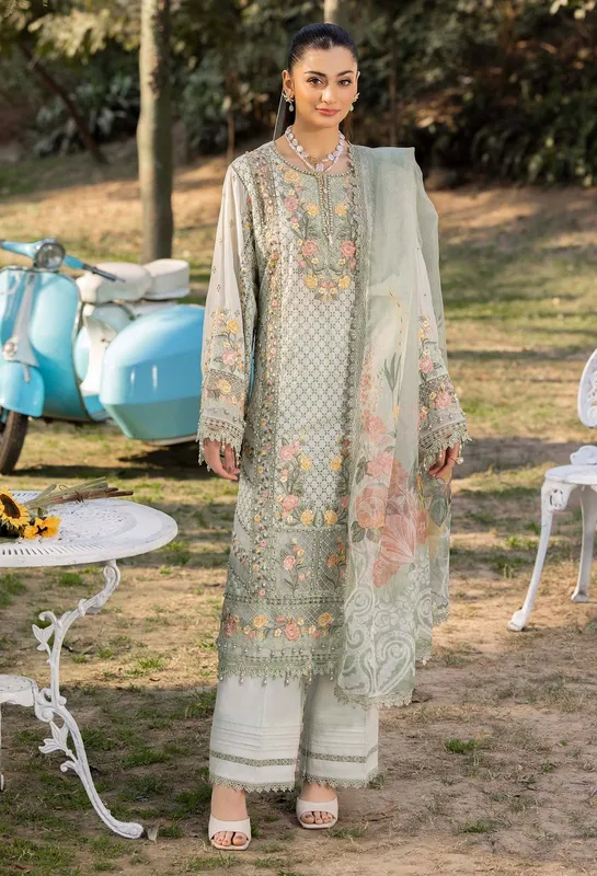 Adans Libas Gul Rukh Lawn 25 Pastel Gray Cotton – view 1 – Poshaq