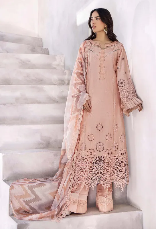 Adans Libas Lasserkari 25 Pale Peach Chiffon – view 1 – Poshaq