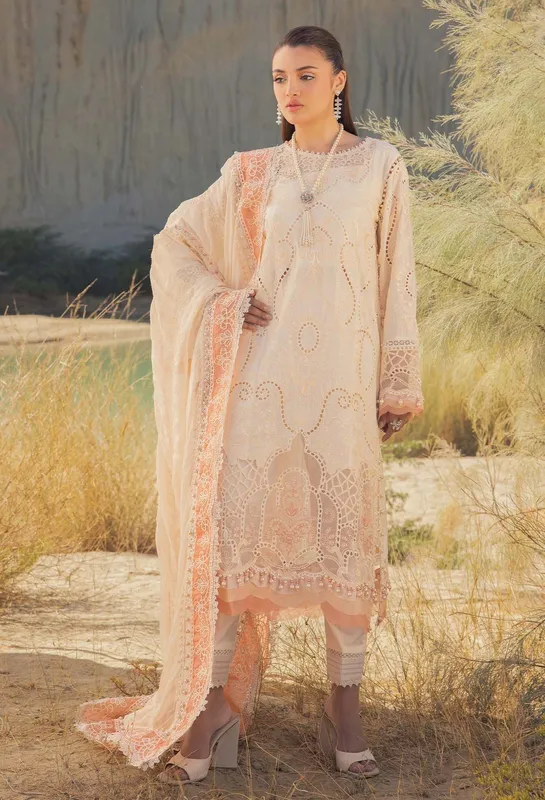 Adans Libas Summers Inspired SS25 Pale Peach Chiffon – view 1 – Poshaq