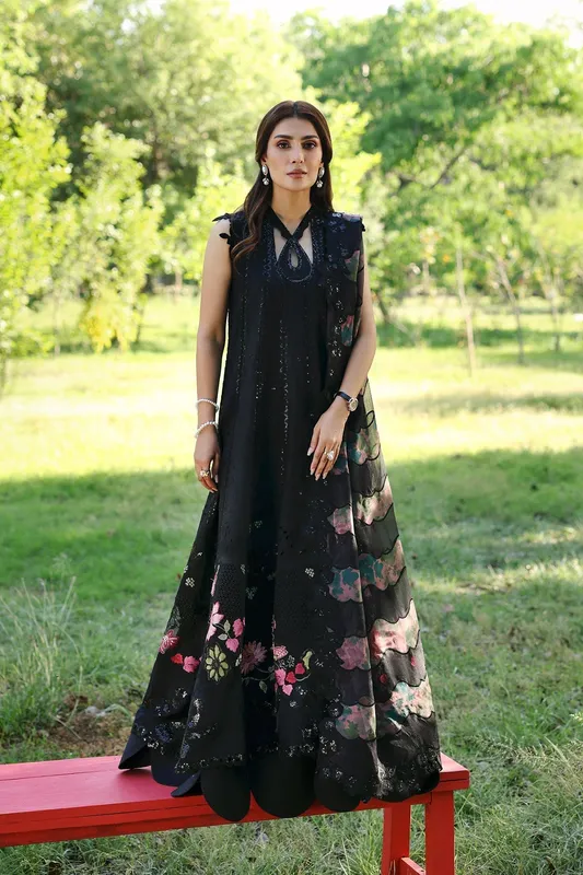 Afrozeh A Lawn 26 Black Lawn – view 1 – Poshaq