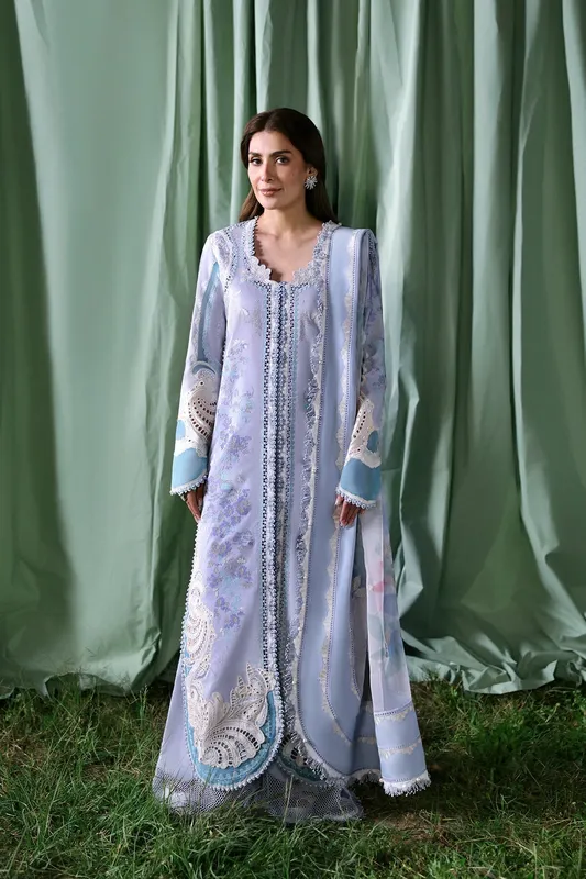 Afrozeh A Lawn 26 Soft Lilac Lawn – view 1 – Poshaq
